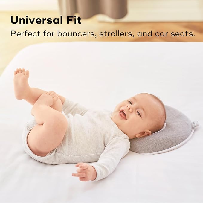 Babymoov Cosyhead Fresh Headrest, Gray and White, Soft Cotton Support for Baby Bouncers, Strollers & Car Seats