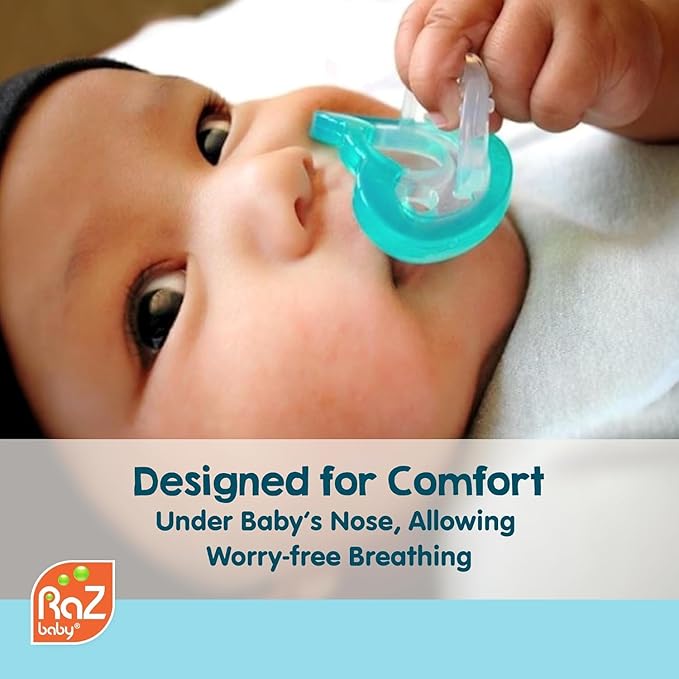 RaZbaby Jollypop Pacifier for Babies 3 Months and Up, USA Made, Natural Shaped Orthodontic Binky, Lovingly Shared in NICUs & Hospitals Worldwide, Medical-Grade 100% BPA-Free, 0-3m (Variety, 4 Count)