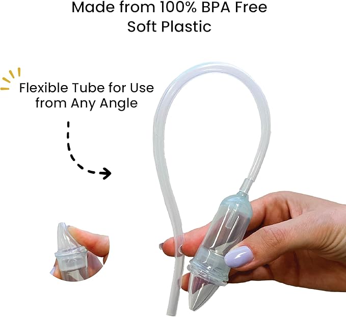 Lulyboo Baby Nasal Aspirator with Case - Reusable BPA-Free Snot Sucker with Soft Tips, Gentle & Effective Relief for Congestion, Easy to Clean, Ergonomic Design for Newborns & Toddlers