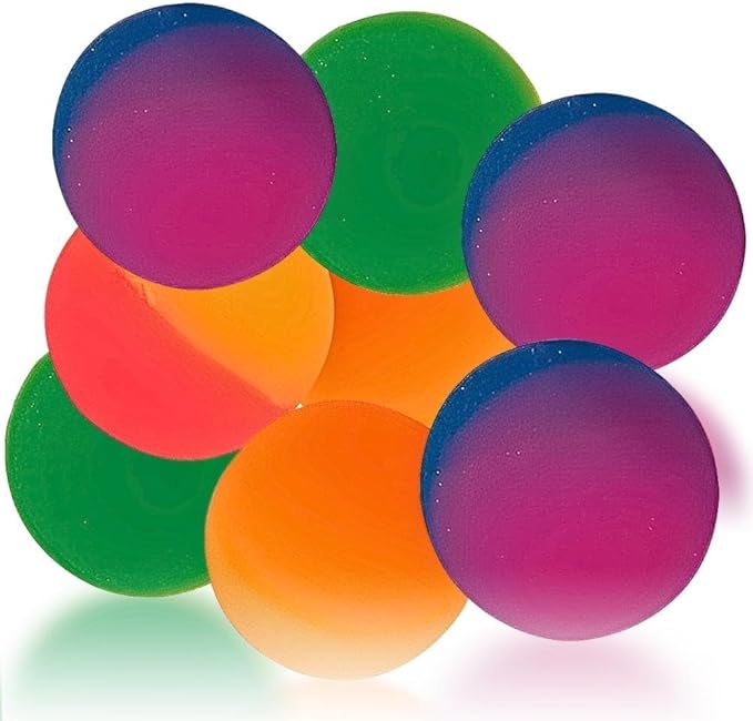 Two-Toned Party Bounce Balls - 1.3" | Assorted Colors | 8 Pcs