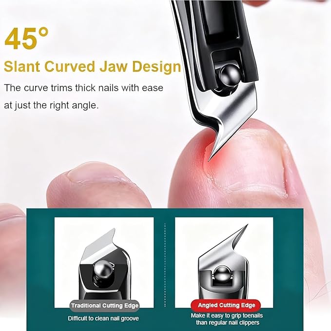 Electric Nail Clipper,2026 Improved Nail Clippers Set, Includes an Automatic 3-in-1 Nail Clippers,a Slanted Nail Clipper(for Ingrown Toenails&Fingernail) Ideal for Babies, Children, Adults and Seniors