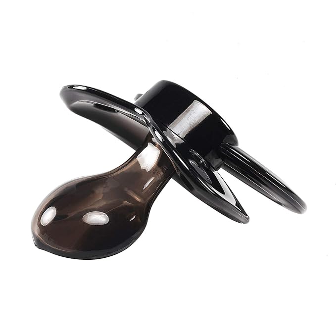 LittleForBig BigShield Adult Sized Pacifier Candy Gloss Pacifiers Set - Black & Crystal