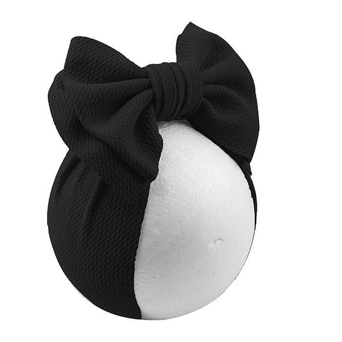 Bows for Baby Girls Headband, Newborn Bows Headbands Baby Hair Bows Hairbands Hair Accessories.(FD104) (White Black)