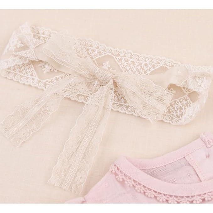 Baby Girls Hairband Soft White Bow Lace Headband Elastic Floral Hairbands Hair Accessory for Newborn Infant Toddler