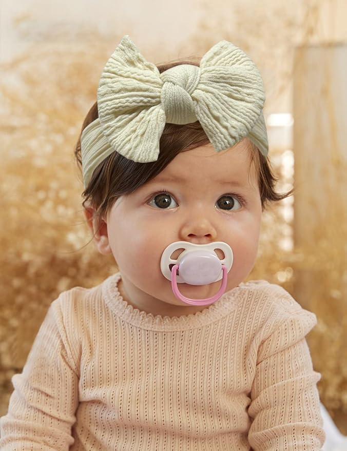 Rust Baby Headbands Bows, Brown Nylon Headband Bow for Baby Girls Infant Head Wraps Newborn Toddler Unisex Gifts(03H-05)