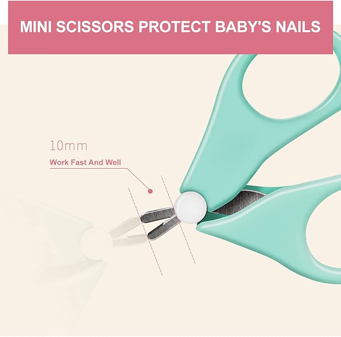 Baby Nail Clippers Set, 4-in-1 Baby Grooming Kit with Cute Case, Baby Manicure, Scissor, File & Tweezer | Baby Nail Care Kit for Newborn, Infant & Toddler (Light Blue)
