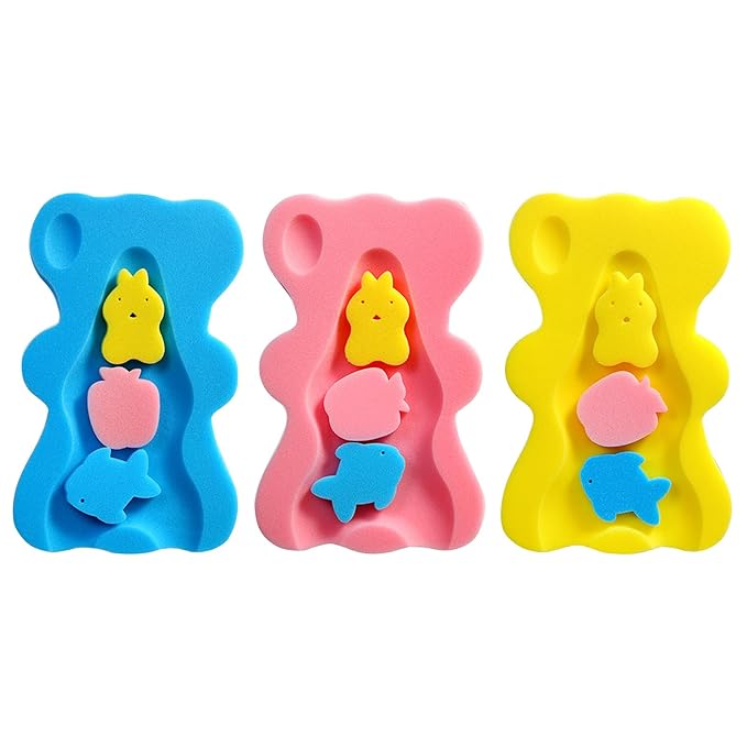 REDYY Newborns Baby Bath Mat Fun and Secure Shower Pad Cushion Bathtub Sponge Mat for Pleasant Bath Hour