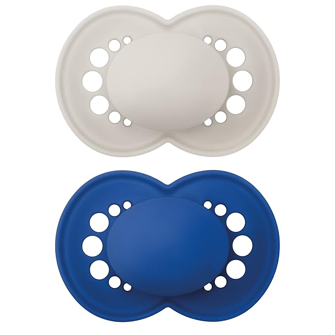 MAM Matte Original Pacifier 2 Pack, Silicone Nipple Promotes Oral Development, Self-Sterilizing Case, for 16+ Month Girl and Unisex Babies