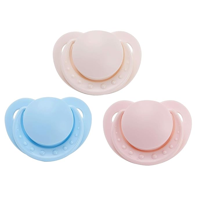 Littleforbig Smallshield Adult Sized 3 Paci Pack - Blue Pink Ivory