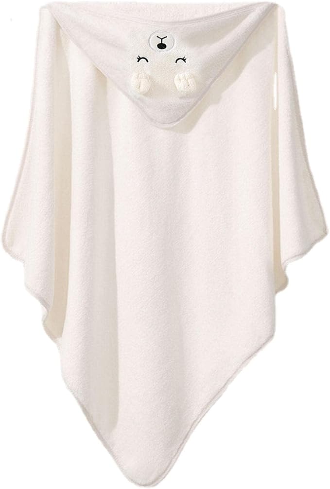 Hooded Baby Towel, Baby Bath Towel Hooded Bath Blanket, Baby Cotton Animal Face Hooded Towel, Absorbent Coral Fleece Hooded Baby Bath Shower Towel Gifts for Infant Newborn Toddlers, 31 * 31in