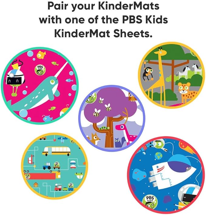 CASE Pack of 12 KinderMat, 1" Thick, 45" x 19" x 1", Red/Blue, 100% Made in USA