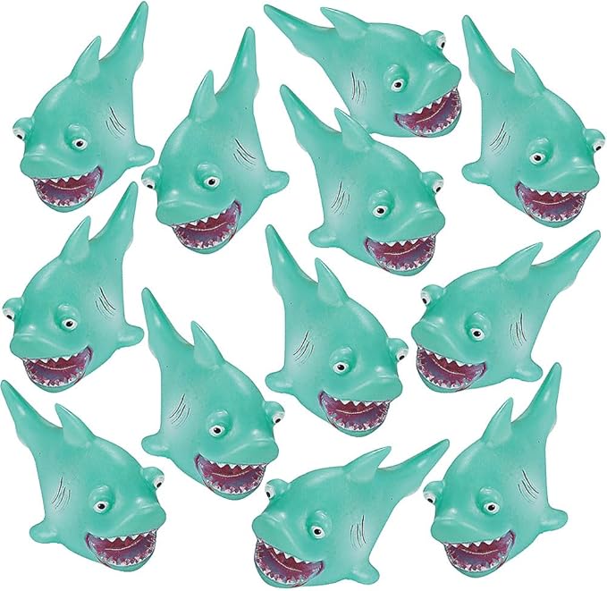 Fun Express Mini Shark Squirt Toys 12 Pack - Water Guns for Kids Bath Toys & Pool Toys Set - Party Favors for Kids Birthday Goodie Bag Stuffers | Beach Toys Summer Water Toys for Bulk Gifts