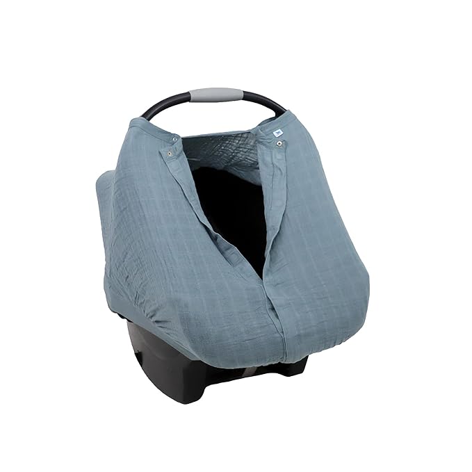 Little Unicorn Baby Car Seat Canopy | Soft & Breathable Muslin Fabric | Magnetic Closure Cover & Universal Fit | for Protection & Privacy | Nursing Cover (Sea)