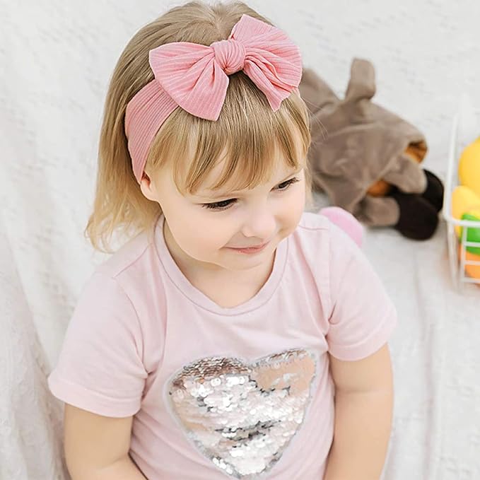 DRESHOW BQUBO Baby Nylon Headbands Hairbands Hair Bow for Girls Newborn Infant Toddlers Hair Accessories