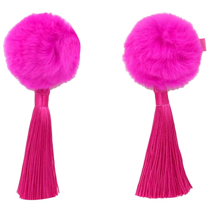 CÉLLOT Baby Girls Chinese Style Hairy Furry Balls Bows Tassels Hair Clips Barrettes for Kids Festival