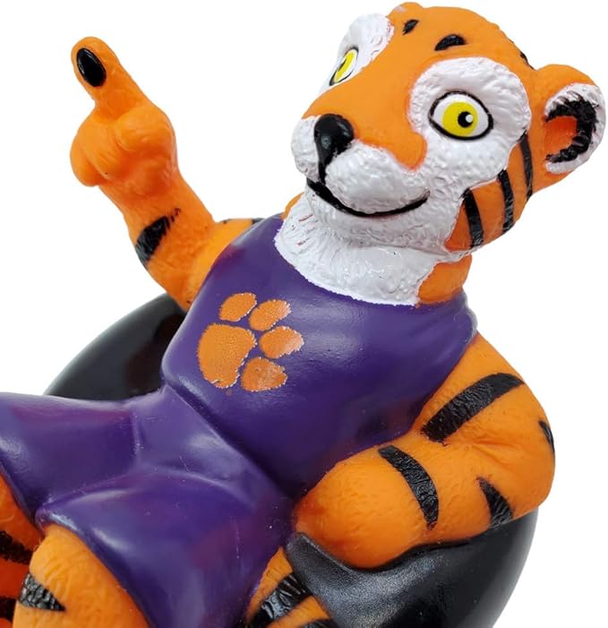 Clemson Tigers (The Tiger) Collegiate Bathtub Toys - Officially Licensed NCAA Team Mascots, Authentic Sports Memorabilia, Novelty Rubber Ducks (Clemson University)