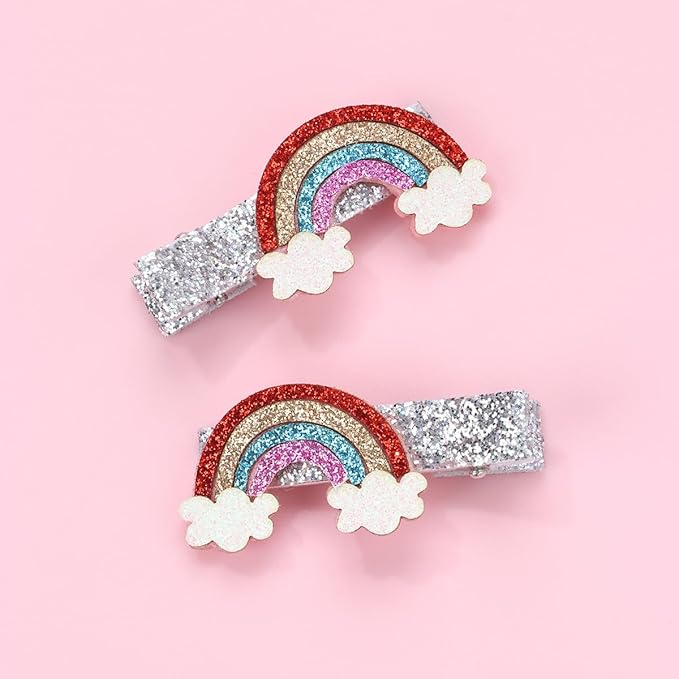Baby Rainbow Cloud Headband Girls Hair Clips Pin Cloud Hair Band Rainbow Headwear BBG17 (Hair Clips-C)