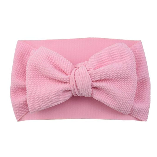 Baby Girl's 8'' Soft Big Bow knot Nylon Headband Toddler Hairband for Photography Travel Party Festivals (Pink)