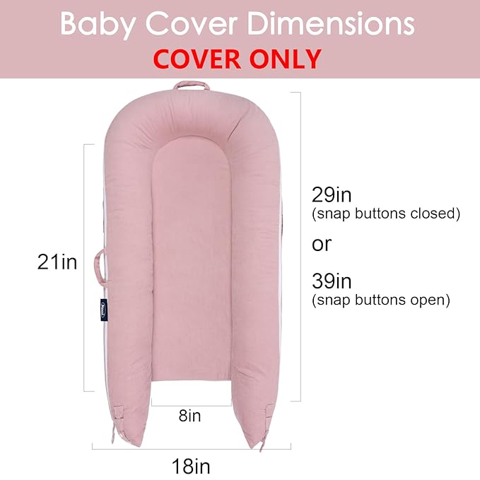 Corduroy Lounger Cover for Dockatot Deluxe+ Docks | MEXXI Breathable Cotton Baby Lounger Extra Cover | Hypoallergenic Baby Nest Replacement Cover (Cover Only) (Corduroy, Flamingo)