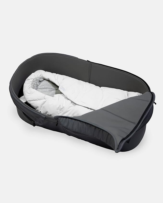 7AM Enfant Baby Car Seat - Nido Quilted Baby carier Cover, Hooded Soft Plush Lining, Stroller | (Whisper White, Small 0-6M)