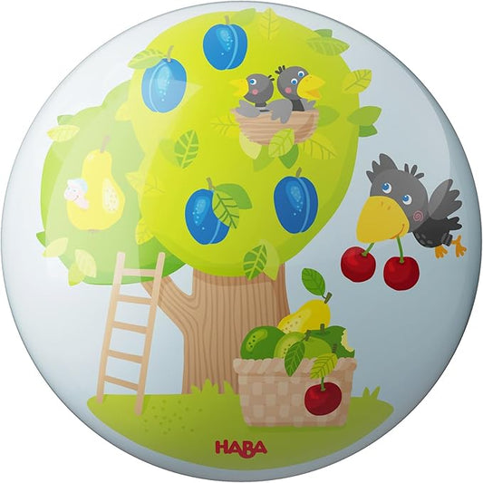 HABA 2012752001 Play Ball Toddler Toys for Children from 2 Years with Colourful Fruits 14 cm with Valve for Indoor and Outdoor Use