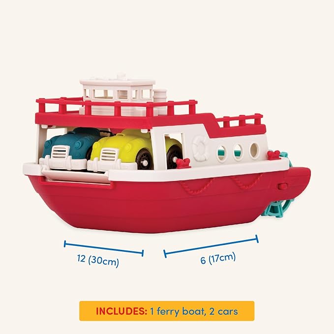 Battat – Wonder Wheels – Pool and Bath Toys for Babies, Toddlers – Floating Toy Boat for Water Play – Recyclable Materials – Ferry Boat – 1 Year +