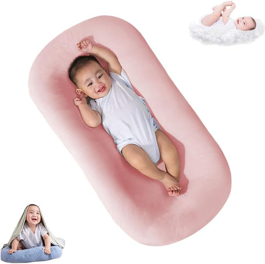 Baby Lounger, Infant Lounger, Baby Lounger for Newborn, Soft Breathable Newborn Lounger for Play & Activity (Pink, 29.5x19.3in)