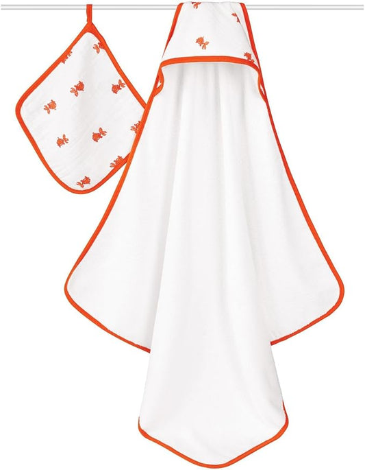 aden + anais Classic Hooded Towel & Washcloth Set - Splish Splash