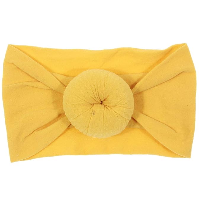 Nishine 6 Pack Cute Toddler Baby Girls Elastic Soft Nylon Headwraps Infant Knot Bow Headband Turban (Set 2)