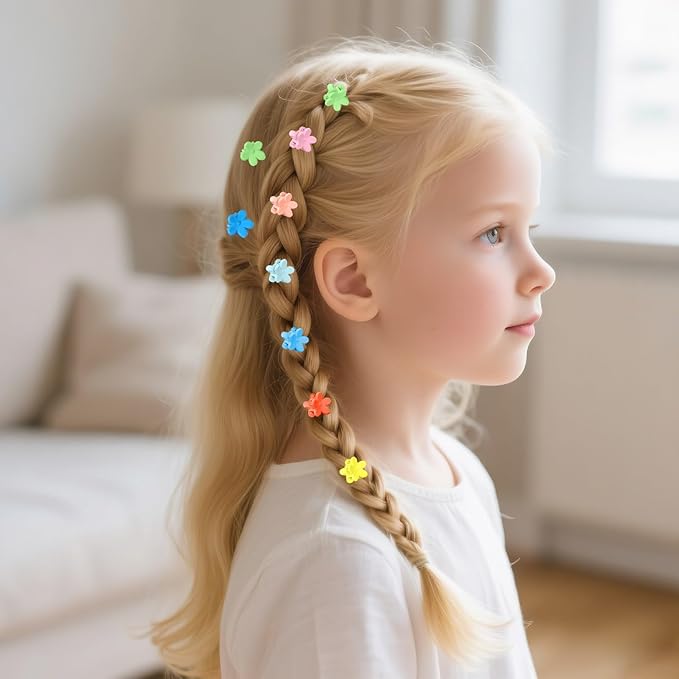 JANYUN 50 Pcs Colorful Mini Hair Claw Small Hair Clips Clamps Hair Accessories for Women Decorative Bun Tiny Hair Clips, Assorted Colors