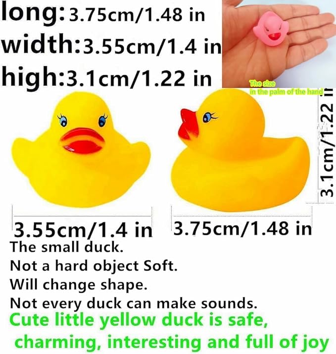 31 Pcs Multicolored Mini Multicolor Rubber Ducks Baby Bath Ducky Bathtub Pool Squeaky Little Duck Toys for Shower/Party Decoration Supplies/Birthday (1.5"x 1.4" x 1.2")