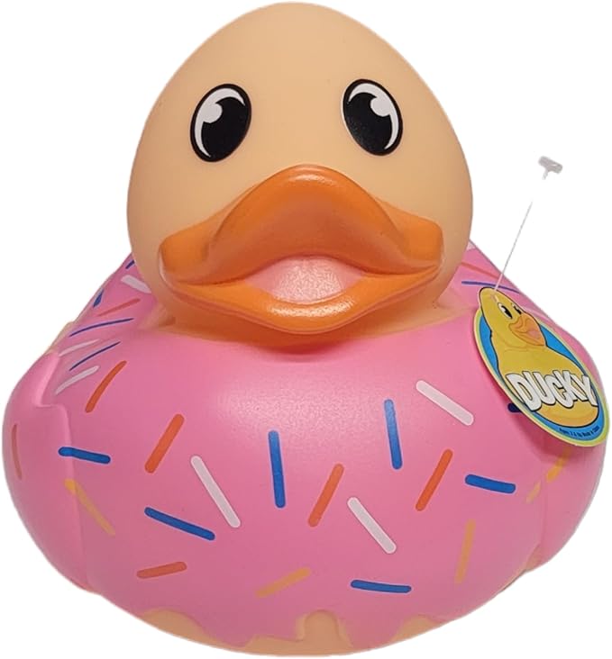 Big Rubber Ducky Collectible Mix (5.5") Alien, Robot, Dinosaur, Splat, Ninja, Confetti, Pink Heart, Yellow, Unicorn and Astronaut. Perfect for Ducking (Confetti Pink)