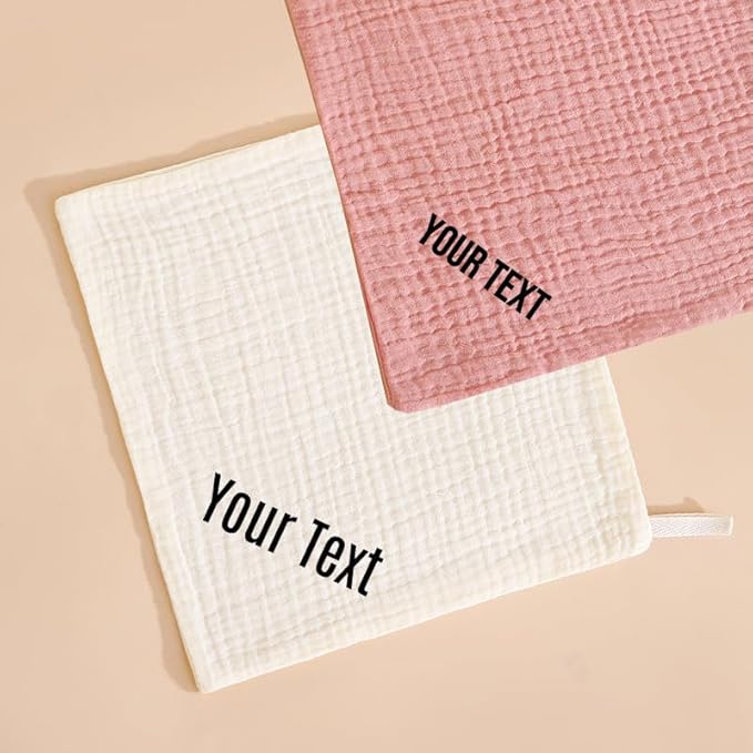 6 Pack Personalized Baby Washcloths and Burp Cloths, Soft Absorbent Muslin Cotton Washcloth for Newborns, 10x10 Inches