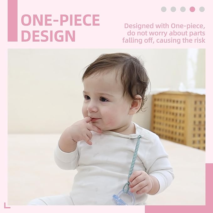 5-Pack Silicone Pacifier Clip, One-Piece Silicone Pacifier Holder Clip for Boys & Baby Girl Binky Clips Rust-Free Holders Unisex Newborns Shower Birthday Gifts (Purple)