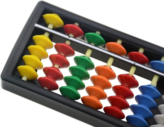 13 Digits Rods with Colorful Beads Plastic Abacus Arithmetic Soroban Kid's Calculating Tool