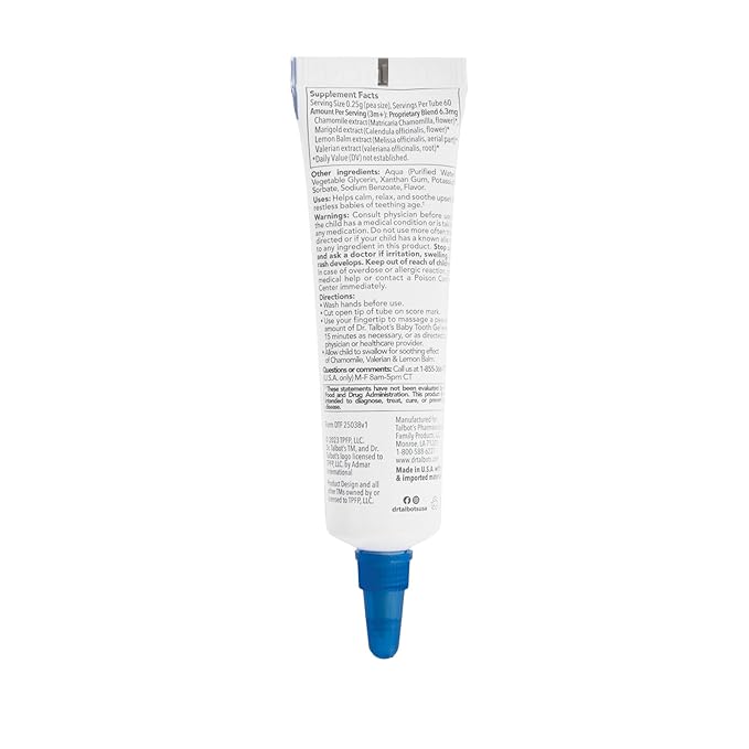 Dr. Talbot's Night Time Baby Tooth Gel for Sore Gums - .53 oz Tube - Banana Flavor - for Ages 3-24 Months