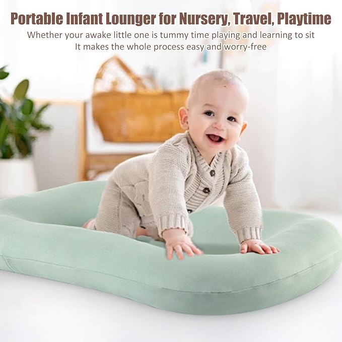 Baby Lounger, Infant Lounger, Baby Lounger for Newborn, Soft Breathable Newborn Lounger for Play & Activity (Pink, 29.5x19.3in)