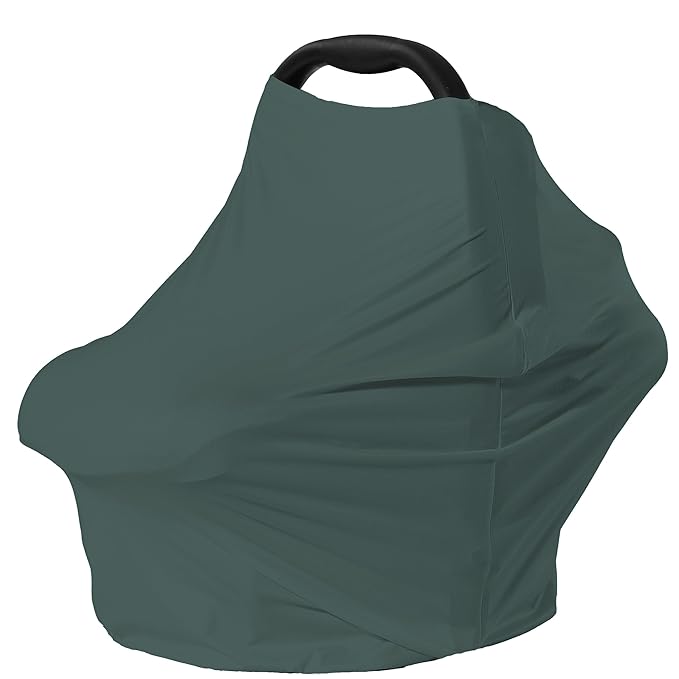 Car Seat Cover Baby for Nursing, Baby Breastfeeding Cover Carseat Canopy Covers, Solid Color Multi-use Nursing Cover for Babies (Roman Green)
