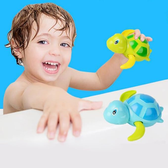 3pcs Bath Swimming Turtle Toy for Baby Toddler, Wind Up Chain Bathing Water Toy, Swimming Bathtub Pool Cute Swimming Turtle Toys for Boys Girls.