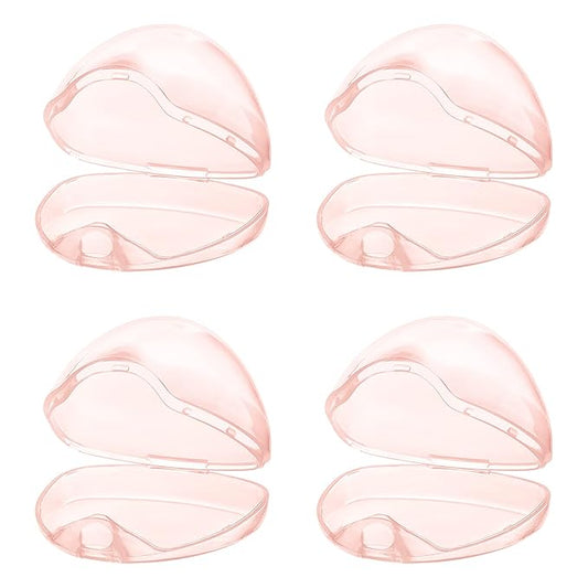 Accmor Pacifier Case, Pacifier Holder Case, Pacifier Container for Travel, BPA Free,Transparent Pink, 4 Pack