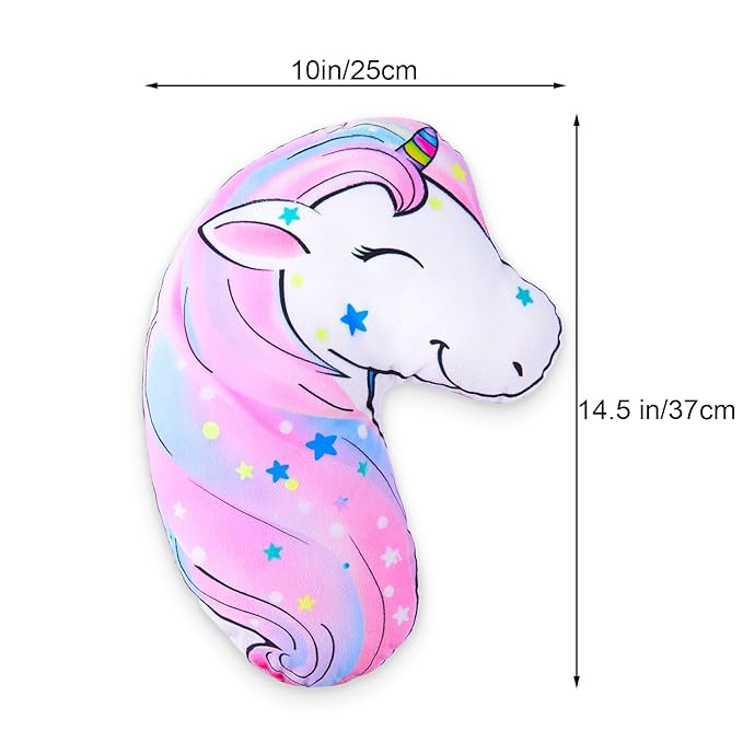 FIODAY Seat Belt Cover Pad for Kids Unicorn Seatbelt Pillow Soft Seat Belt Cover Car Pillow Toddler Travel Seat Strap Pad Neck Support for Girls Boys, Pink