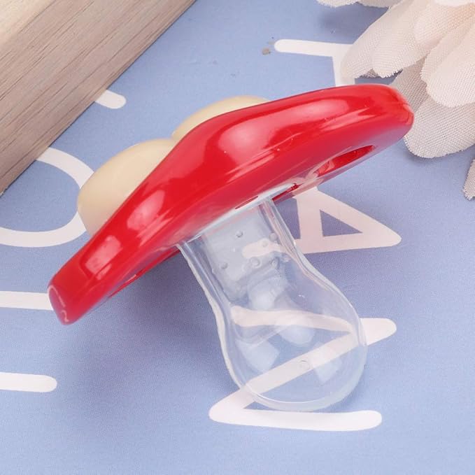 Funny Red Lip Silicone Baby Pacifier, Soft Gel Soother with Teeth Design