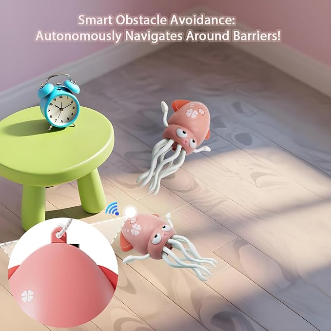 Baby Stocking Stuffers 6-12 12-18 Months Boys Girls, Tummy Time Musical Dancing Squid Crawling Octopus Toy for 1 2 3 4 5 Year Old Kid, Toddler Birthday Christmas Gifts for Grandkids