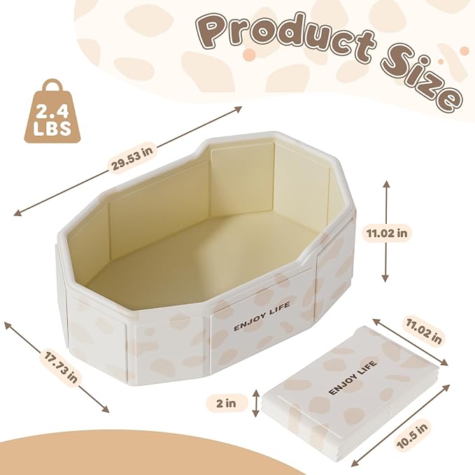 Foldable Baby Bath, Collapsible Baby Bathtub 3M-8Y, Portable Travel Baby Bath Tub with Non-Slip Base, Pop Up Folding Newborn Toddler Shower Tub, Space Saving, White