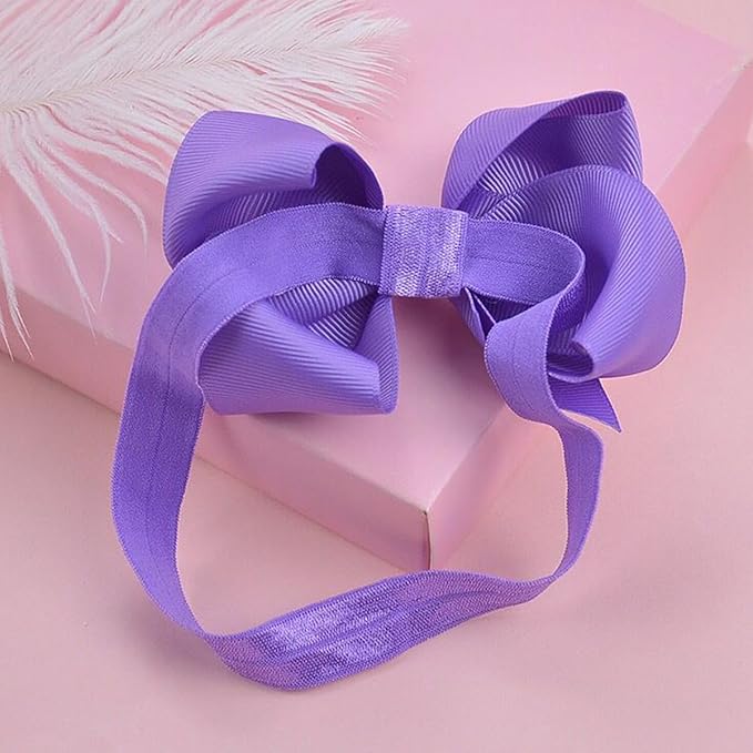 WillingTee Baby Girls 4.5 Inch Grosgrain Ribbon Boutique Hair Bows Headband, 30 Colors - Fantastic Hair Accessories for Baby Girls, Infants, Toddlers, Kids, Children & Teens
