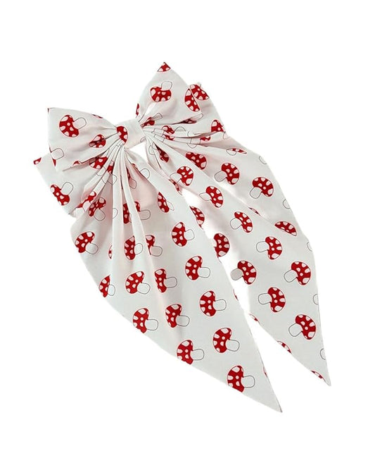 Kids Girls Mushroom Hair Clips Bow Mushroom Pattern Hair Pin Kids Girls Mushroom Print Hairclips BBW03 (Bow-B1)