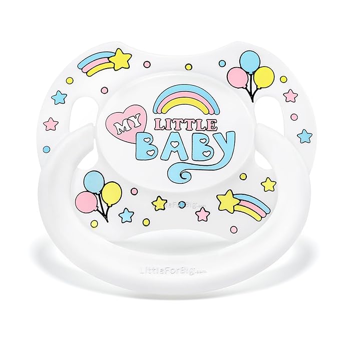LittleForBig Bigshield Generation-II Adult Sized Printed Pacifier My Little Baby Pattern White