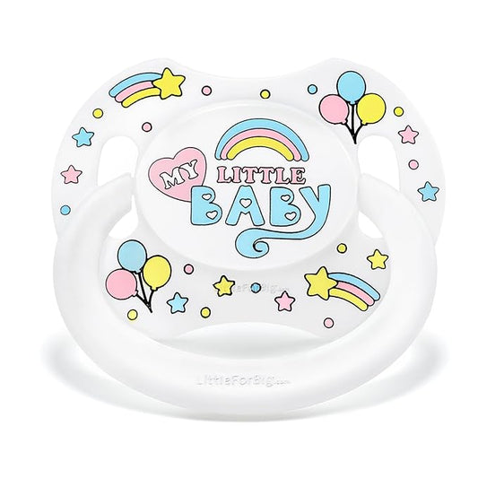 LittleForBig Bigshield Generation-II Adult Sized Printed Pacifier My Little Baby Pattern White