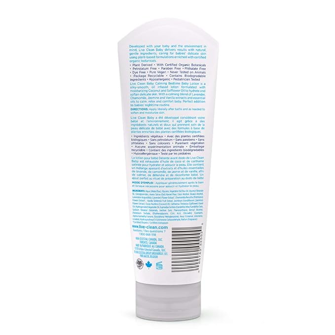 Live Clean Baby Lotion, Calming Bedtime, 7.7 Oz