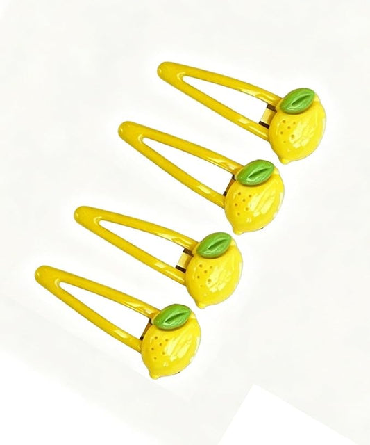 Lemon Bow Clips Baby Girls Fruits Bowknot Pin Kids Girls Yellow Lemon Hair Bow Clips BBG97 (Set-F)